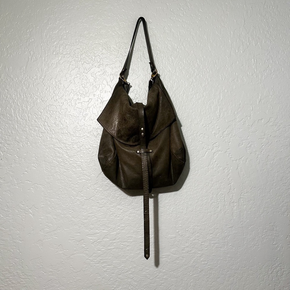Stella and Lori Leather Slouchy Hobo Handbag